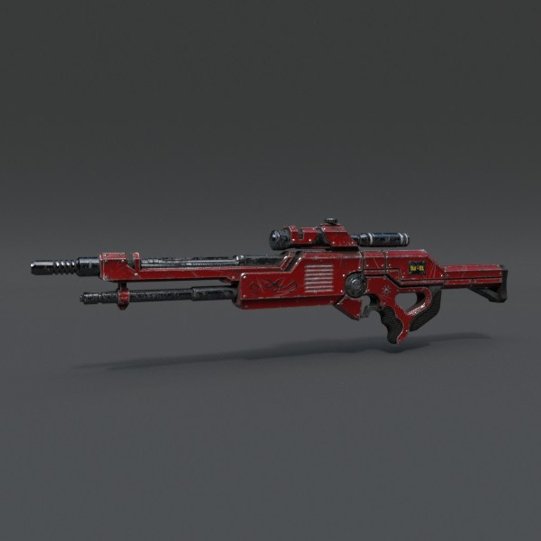 3d rifle pbr details model