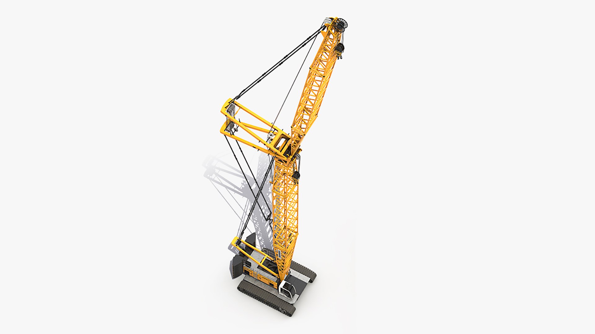 Liebherr LR1250 Crawler Crane Rigged for Cinema 4D 3D model preview