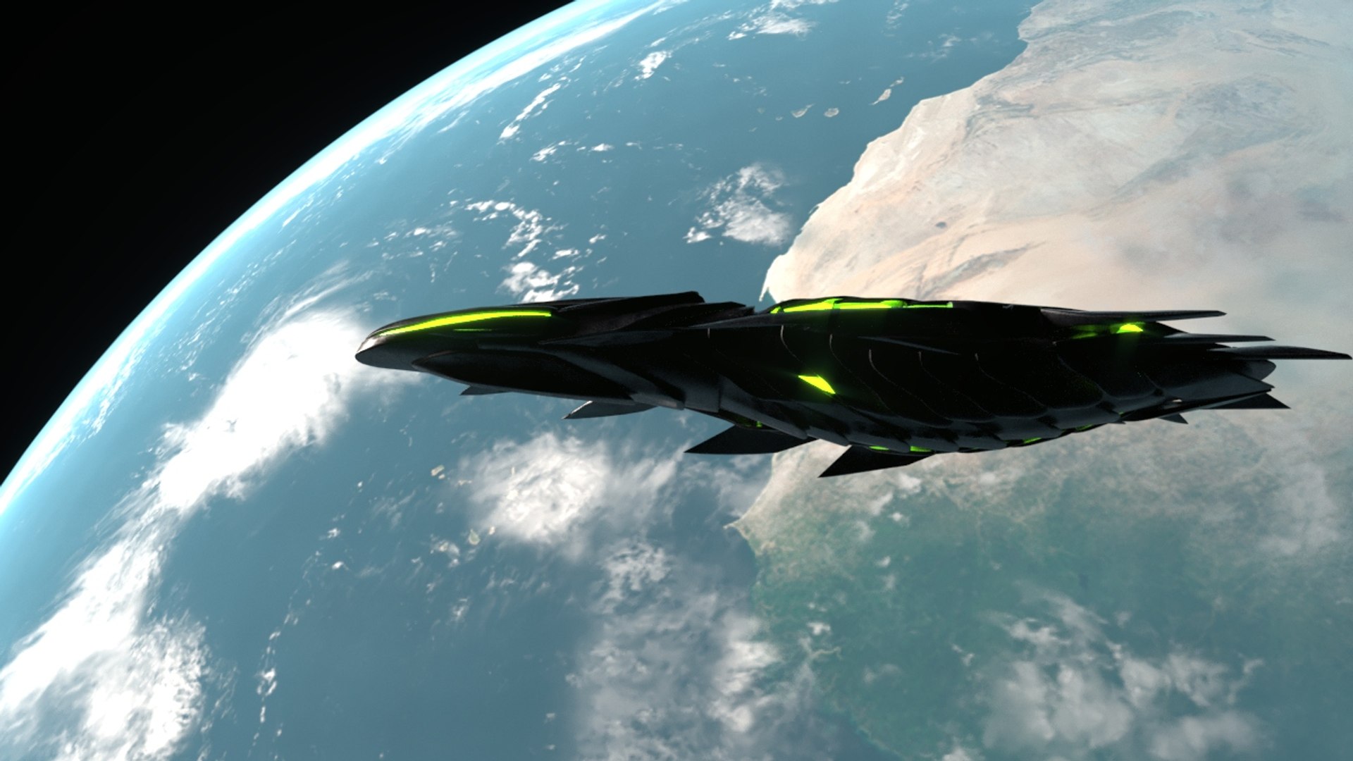 3D alien spaceship model TurboSquid 1495257