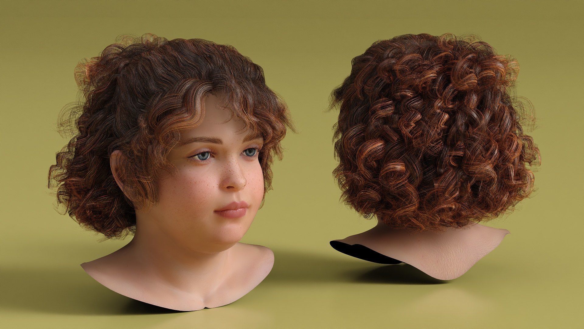 Chubby Girl Head Model - TurboSquid 2435656