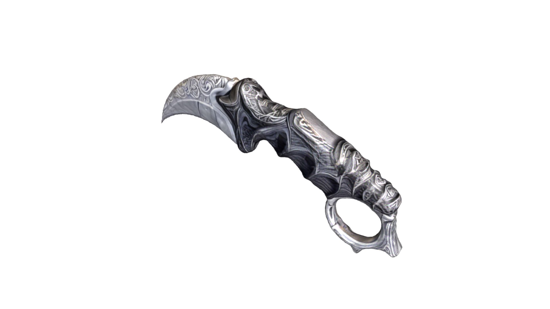 3D Karambit Silver-Gold - TurboSquid 2207797