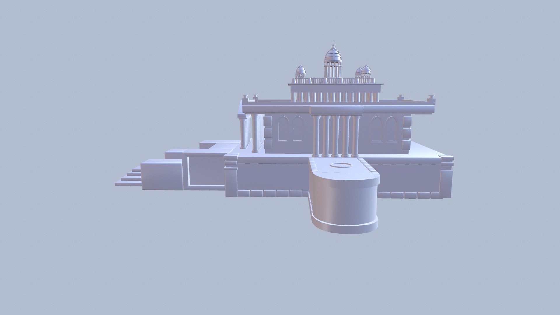 3d Simple Temple Model