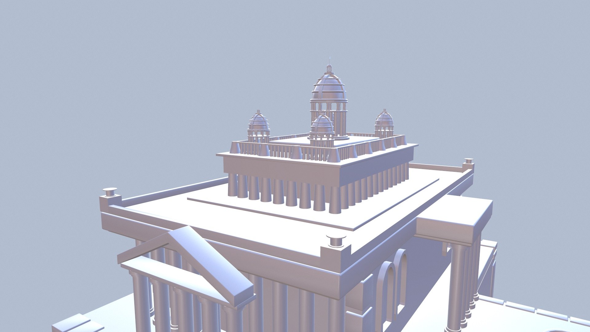 3d Simple Temple Model
