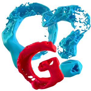 3d model splashy letters