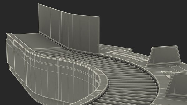 Curved roller conveyor 3D model - TurboSquid 1700516