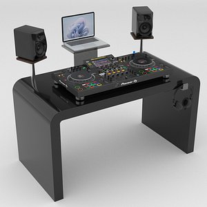3D Portable DJ Booth 2 Black model