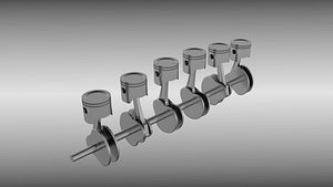 Animated six cylinder engine