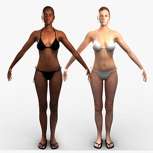 rigged female combo 3d ma