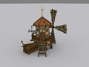 3d medieval fantasy windmill