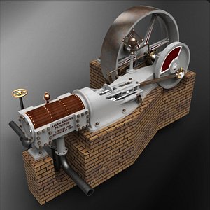 3d porter-allen steam engine 1890