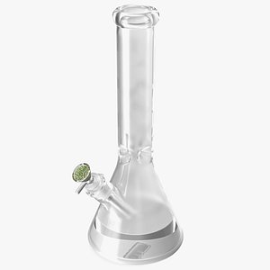 Glass Beaker Bong with Cannabis