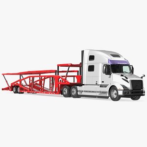 3D Volvo VNL 860 Truck with Sun Valley Car Carrier Rigged