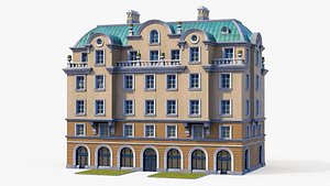 3D model Cartoon neoclassic hotel