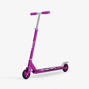 Sporty kick scooter with metallic rims in pink color