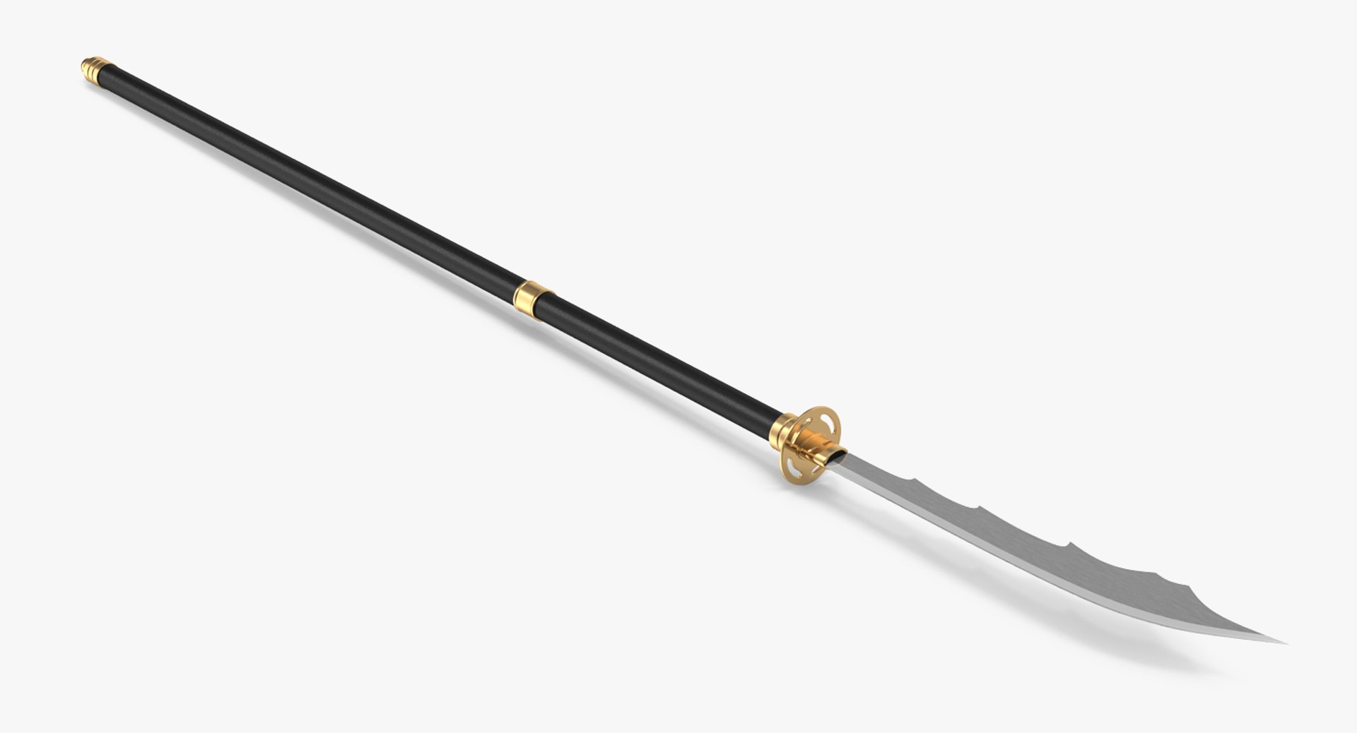 3d Japanese Samurai Naginata Yari Model