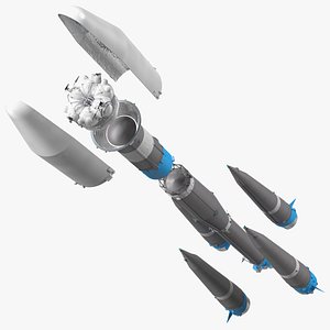 3D Orbital Launch Vehicle Main Parts