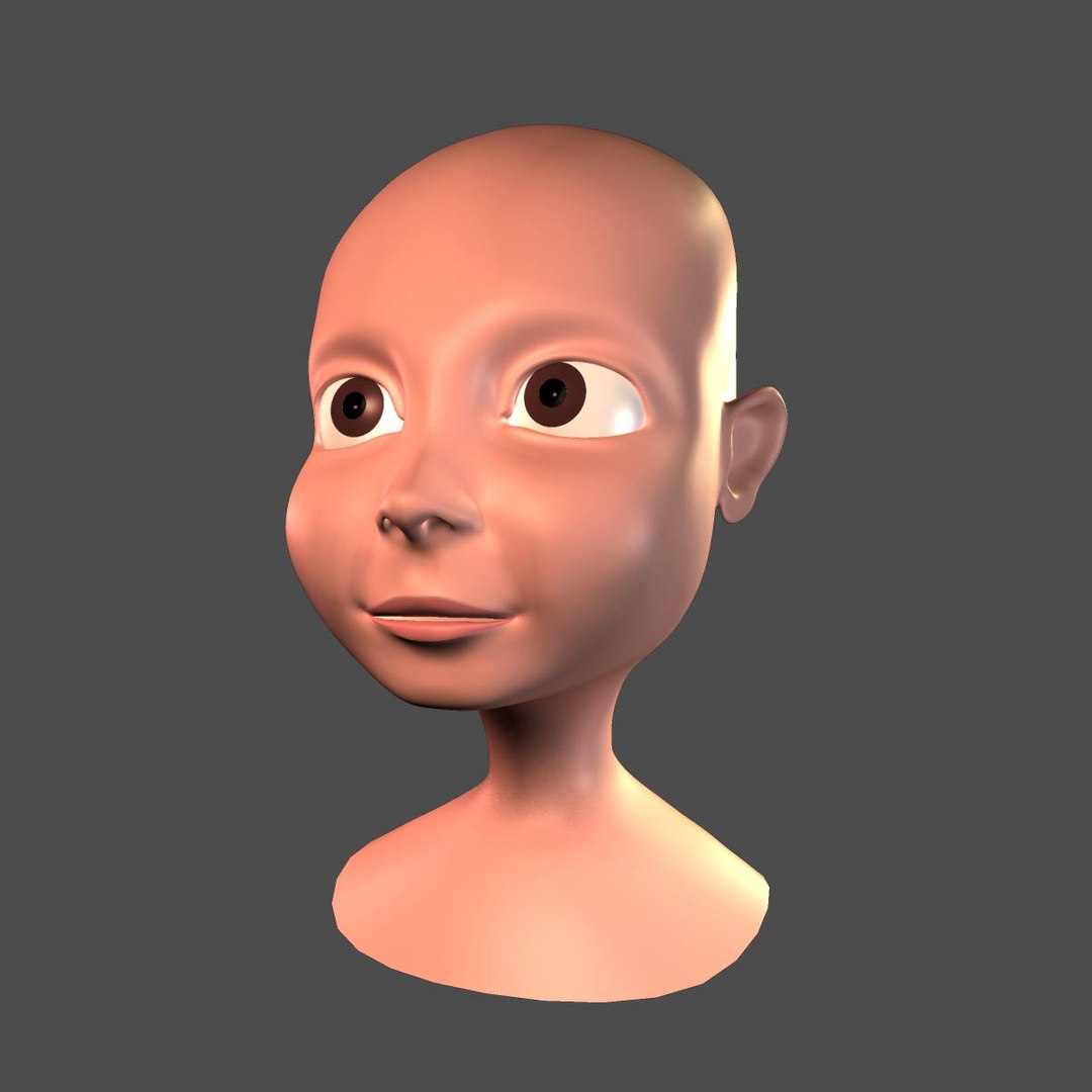 Cartoon Boy Head 3d Obj