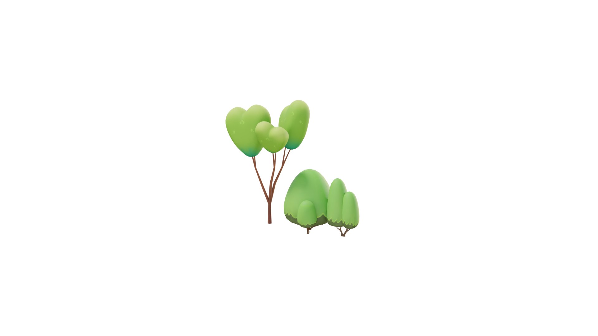 3D 3D Cartoon Little Tree With Branches Model - TurboSquid 2310793