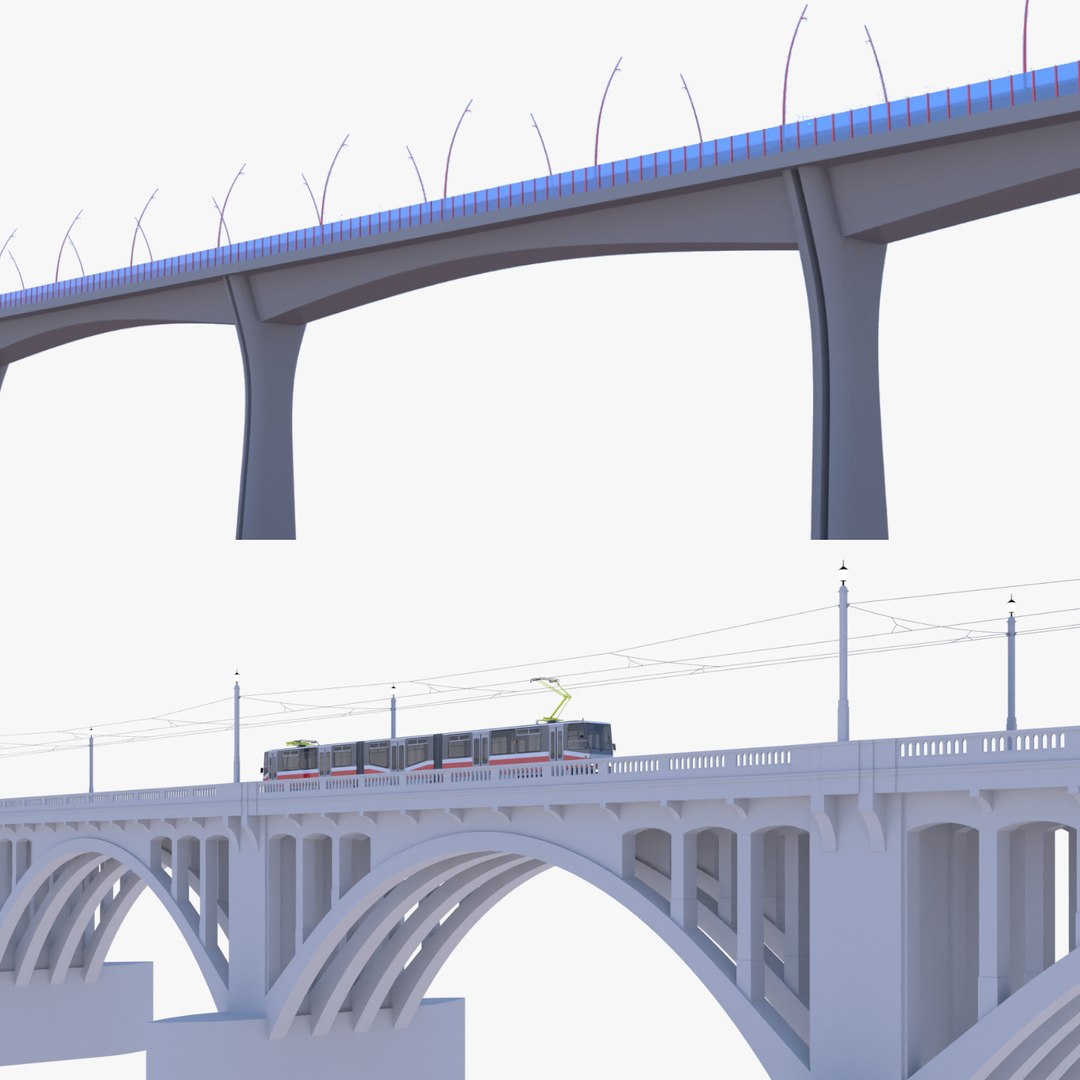 Tram And Road Bridge Model - TurboSquid 2184918
