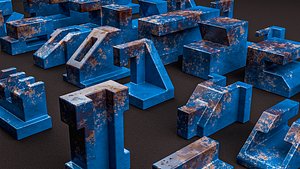 3D Building Blocks Kit  Hard Surface Machined Parts V1