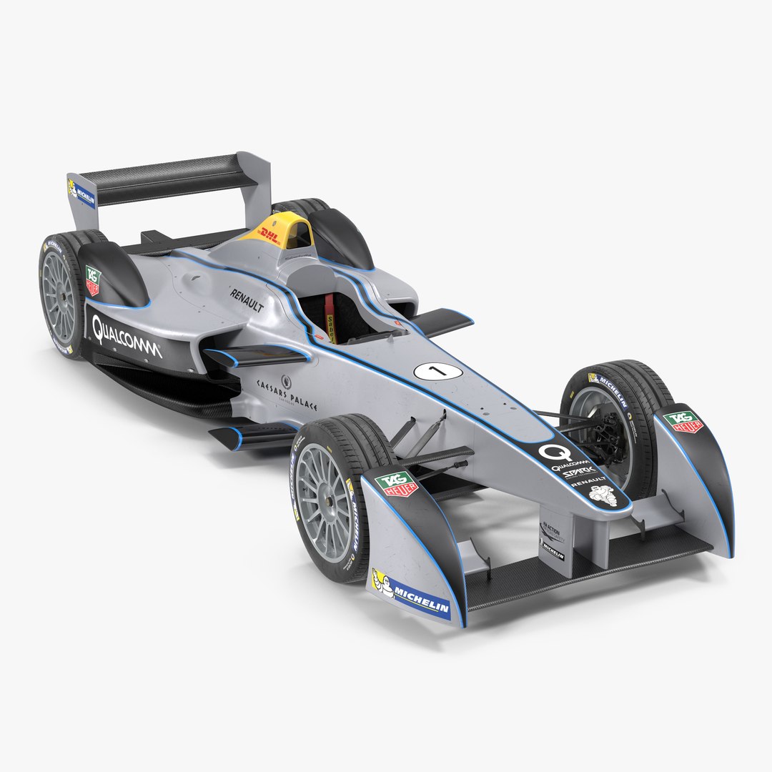 Formula E Race Car Qualcomm 3D Model 3D model preview