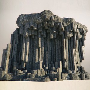 3D basalt columns rocks kit model