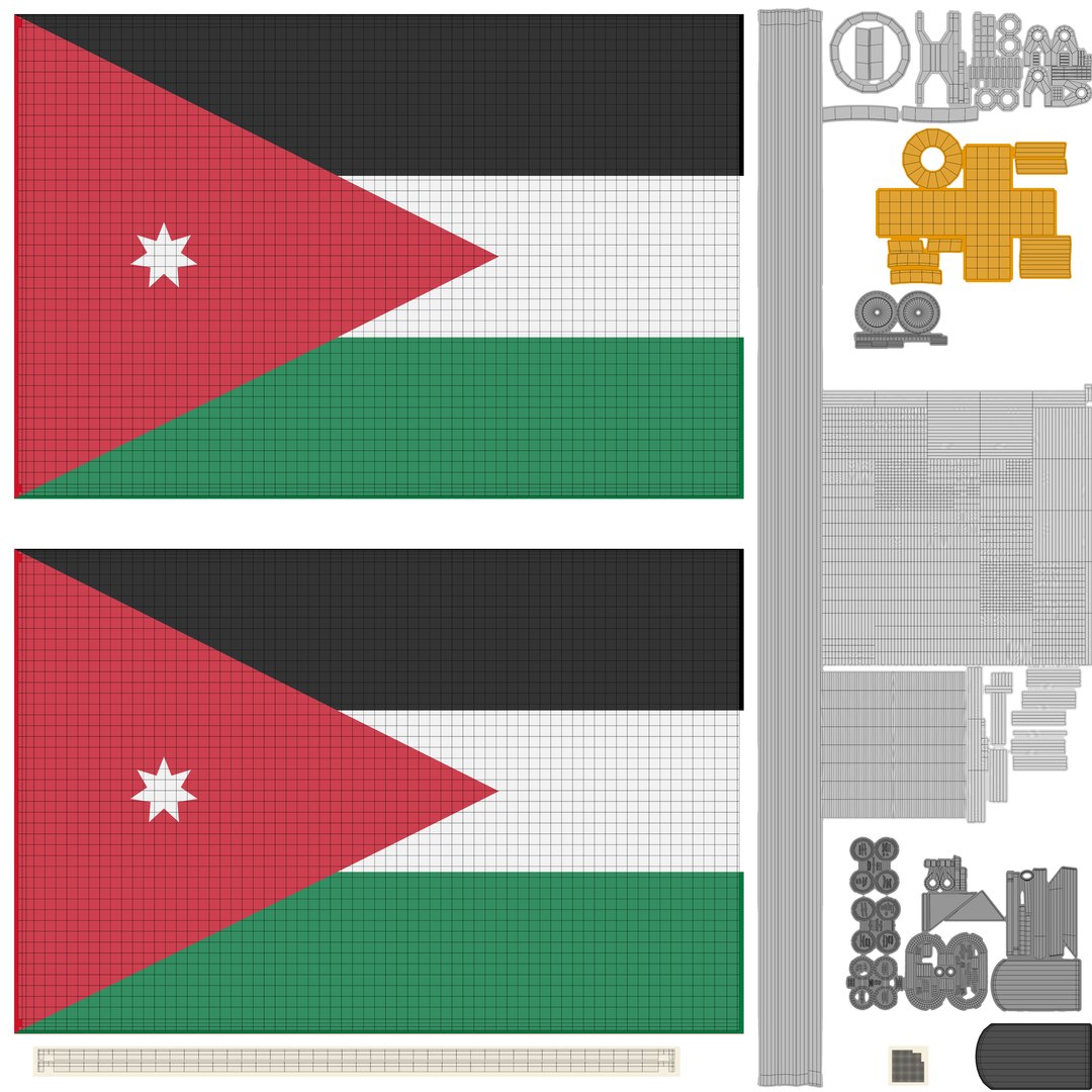 Wall Flag Jordan  Hashemite Kingdom T2 3D https://p.turbosquid.com/ts-thumb/s3/X9kqMl/Ty/wf2jordanuv/png/1722871394/1920x1080/fit_q87/9f06e9342cdc43f47f05cf963c758f7dd8bde2c8/wf2jordanuv.jpg