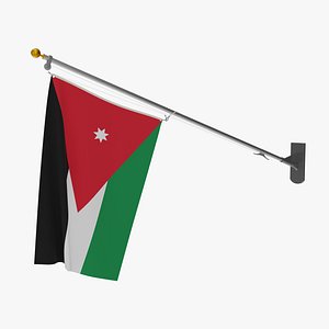 Wall Flag Jordan  Hashemite Kingdom T2 3D