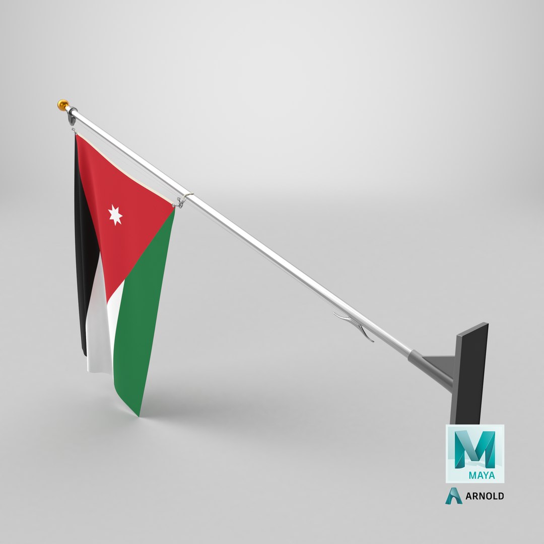 Wall Flag Jordan  Hashemite Kingdom T2 3D https://p.turbosquid.com/ts-thumb/s3/X9kqMl/uy/stemcell_maya_arnold_render/png/1722957366/1920x1080/fit_q87/0dff1da156a54885db56688eff00a98b810137f9/stemcell_maya_arnold_render.jpg