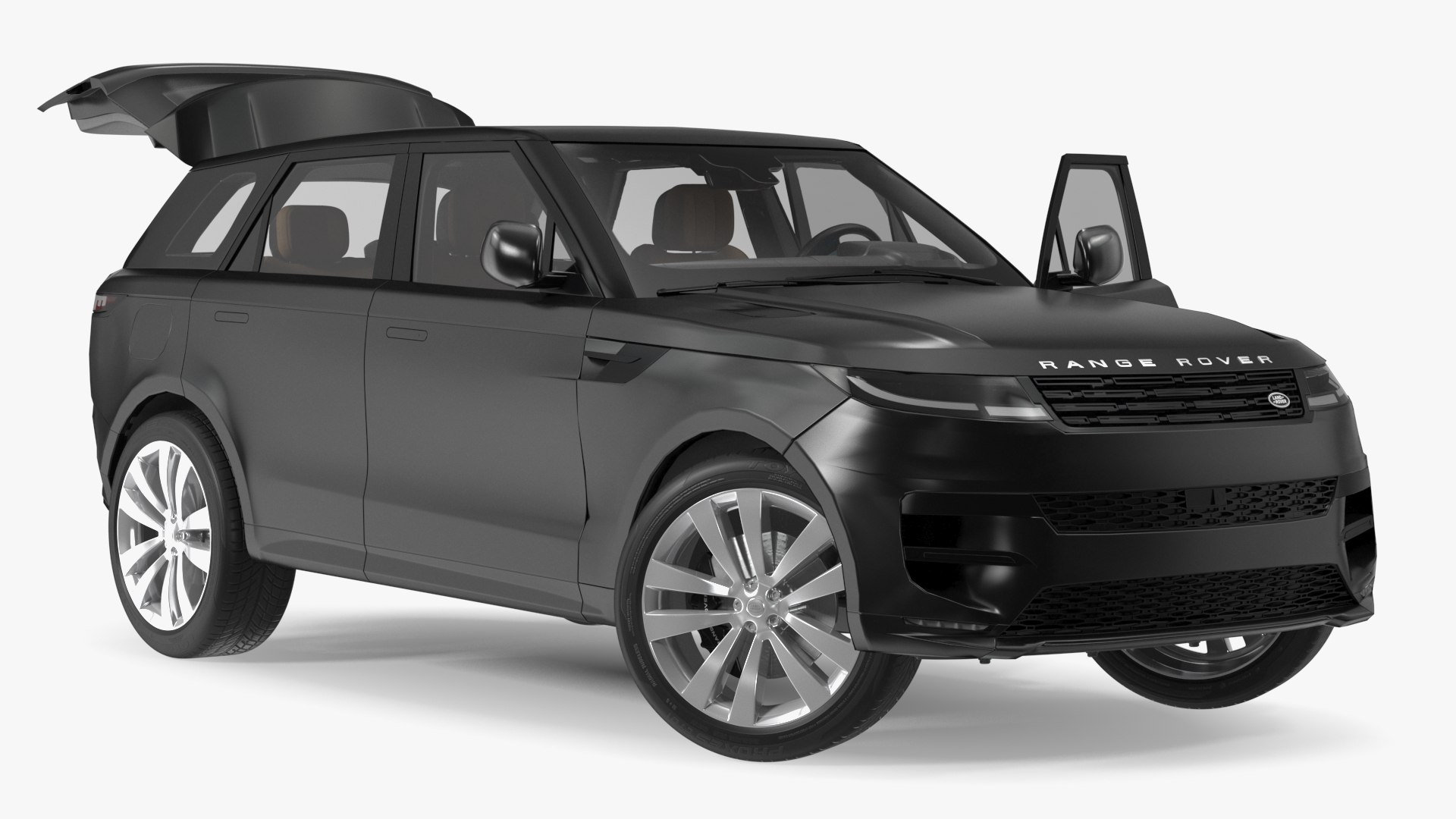 Black Range Rover Sport 2023 Rigged 3D model preview