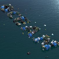 Trash Word Formation on Water Surface