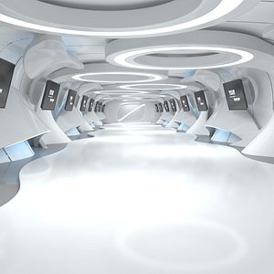 sci-fi futuristic corridor model