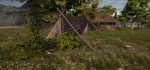 medieval tents huts 3d model