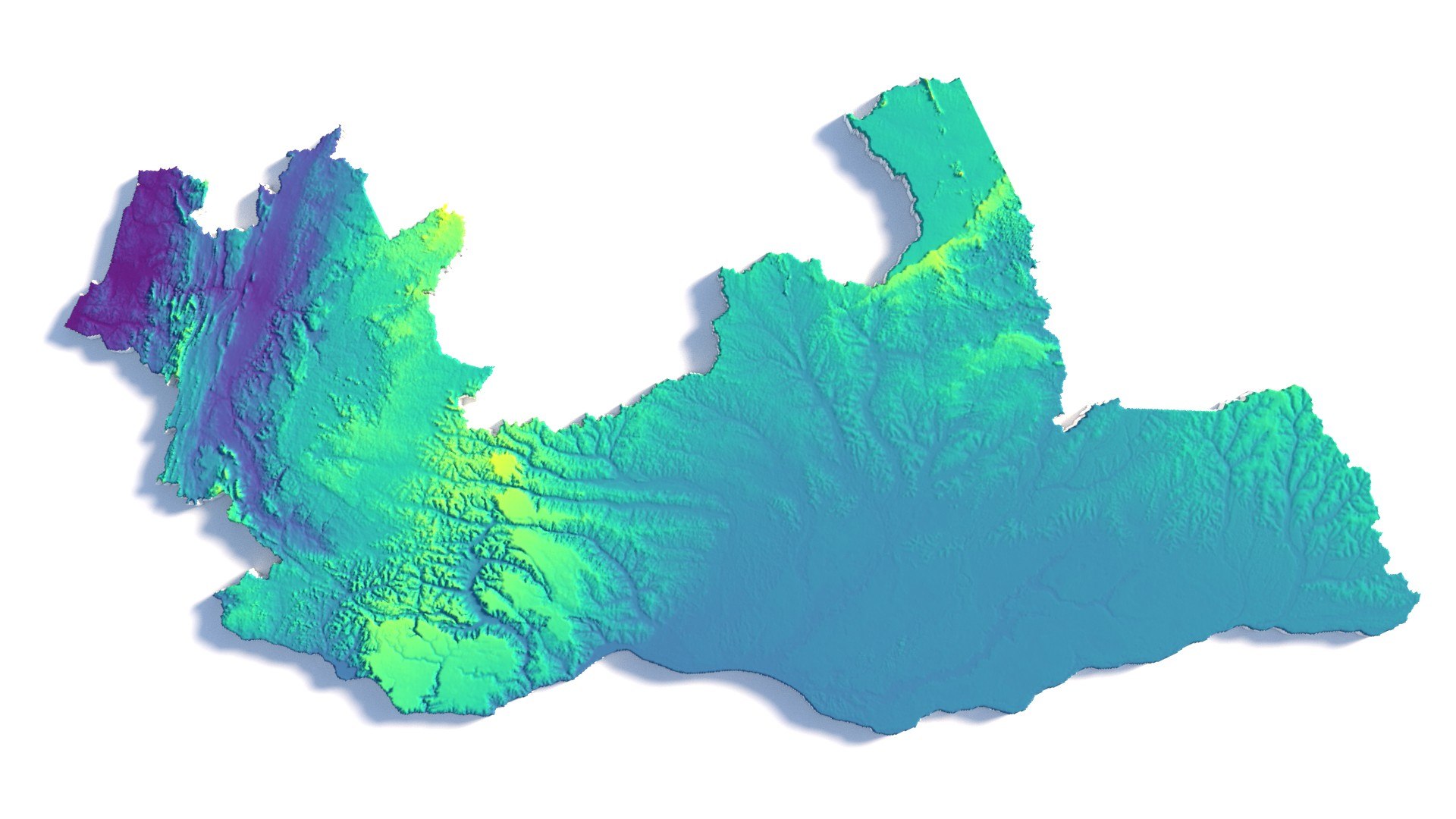 3D Republic Of The Congo Terrain Map Model - TurboSquid 2336681