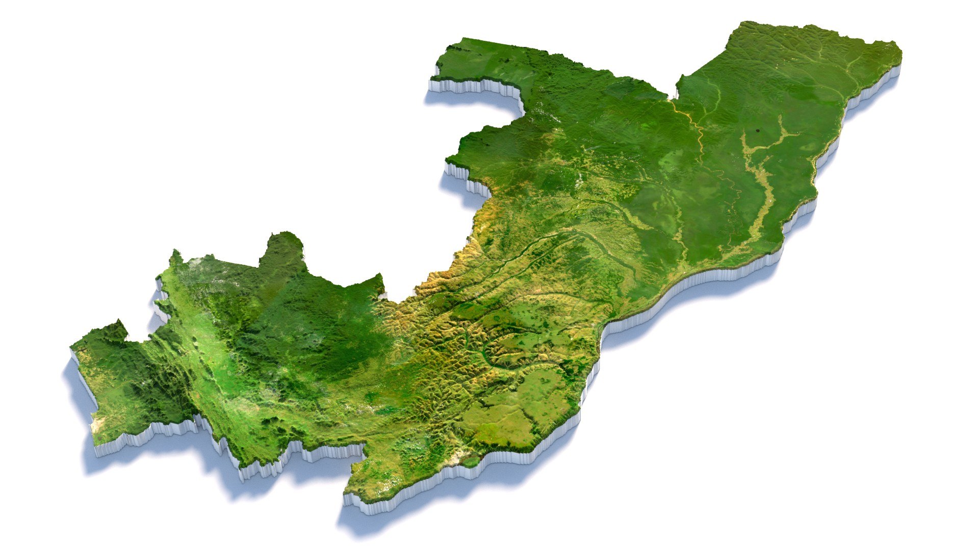 3D Republic Of The Congo Terrain Map Model - TurboSquid 2336681