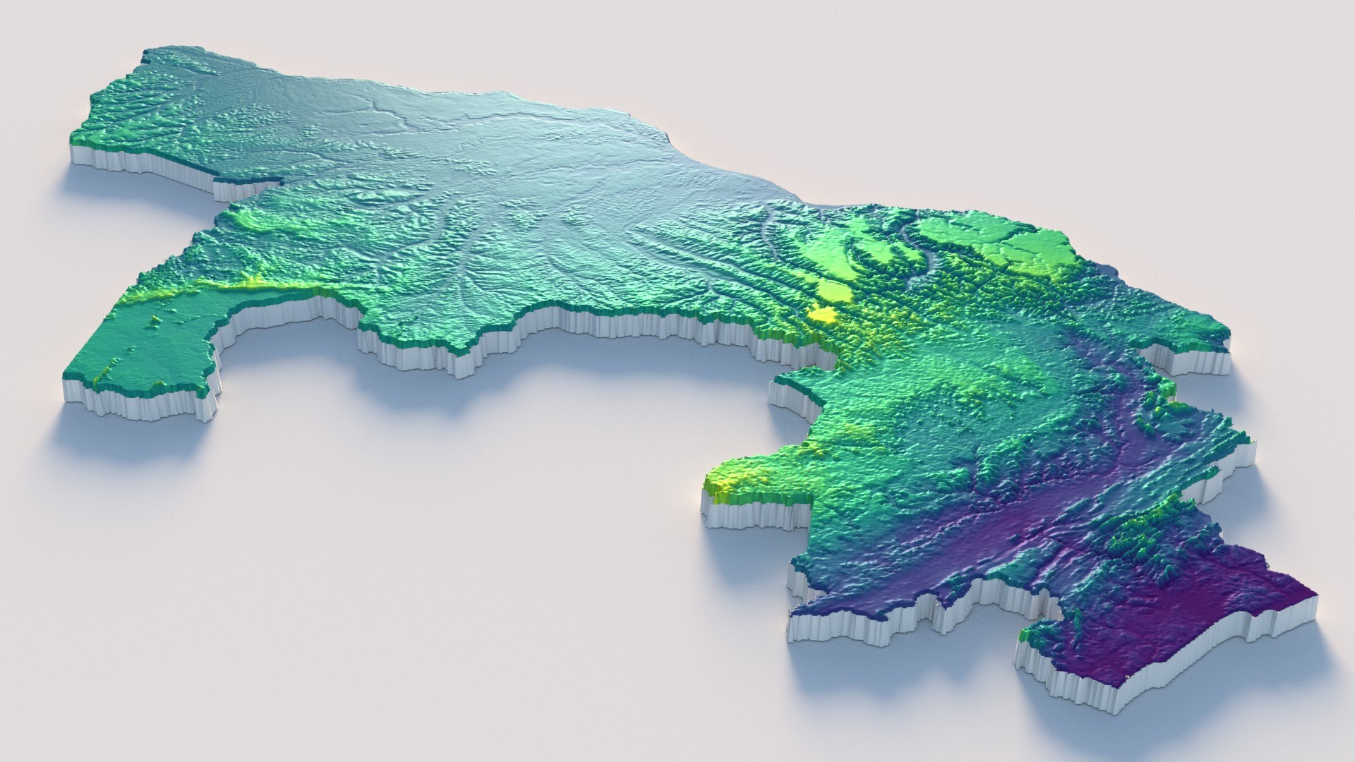 3D Republic Of The Congo Terrain Map Model - TurboSquid 2336681