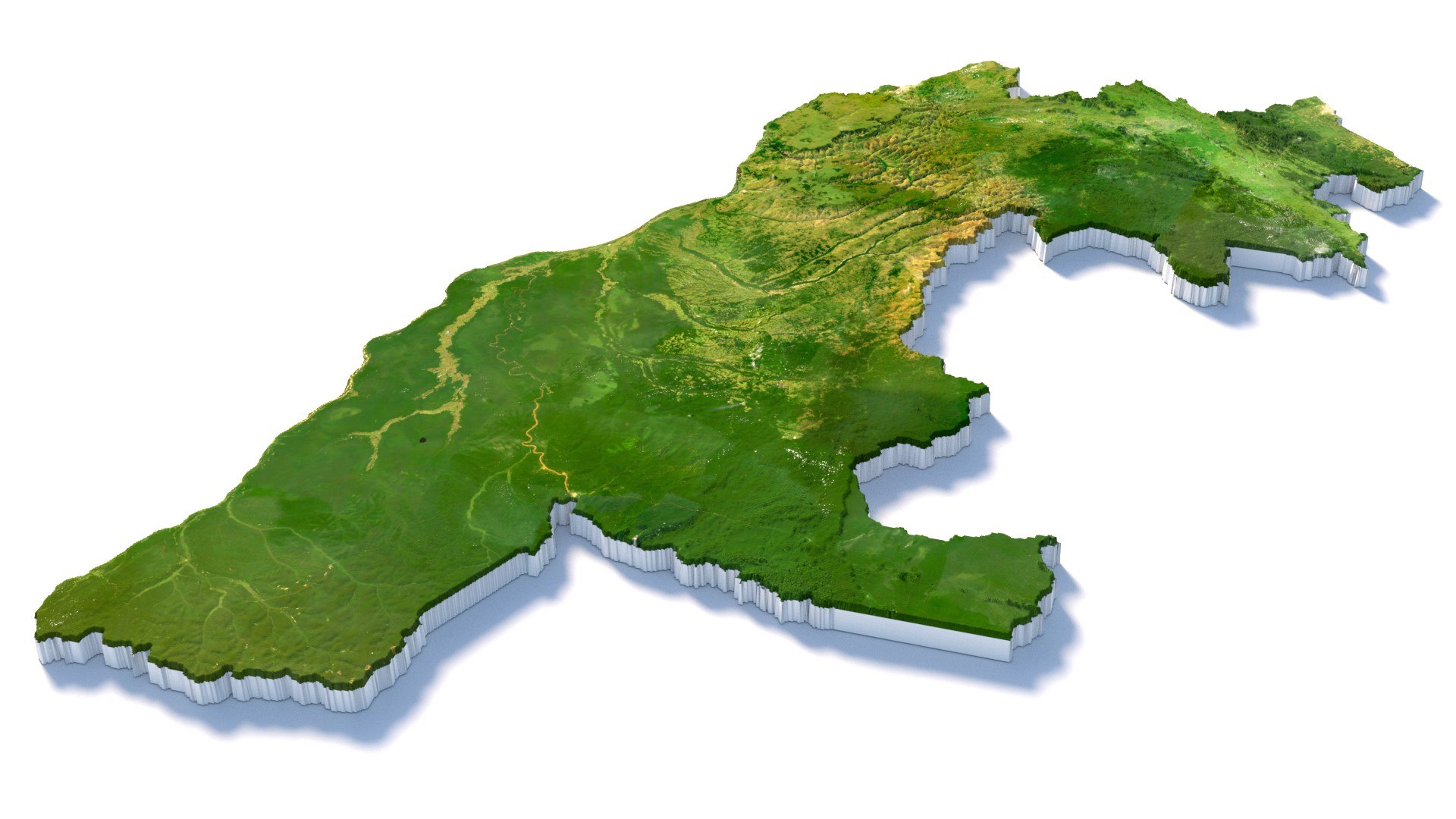 3D Republic Of The Congo Terrain Map Model - TurboSquid 2336681