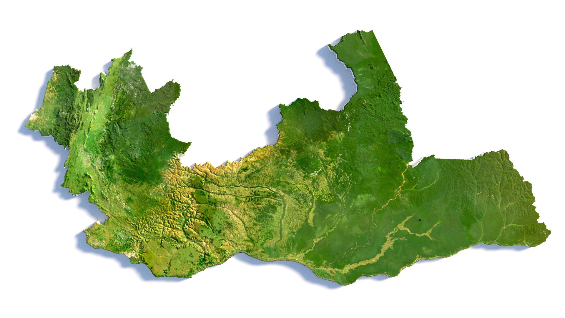 3D Republic Of The Congo Terrain Map Model - TurboSquid 2336681