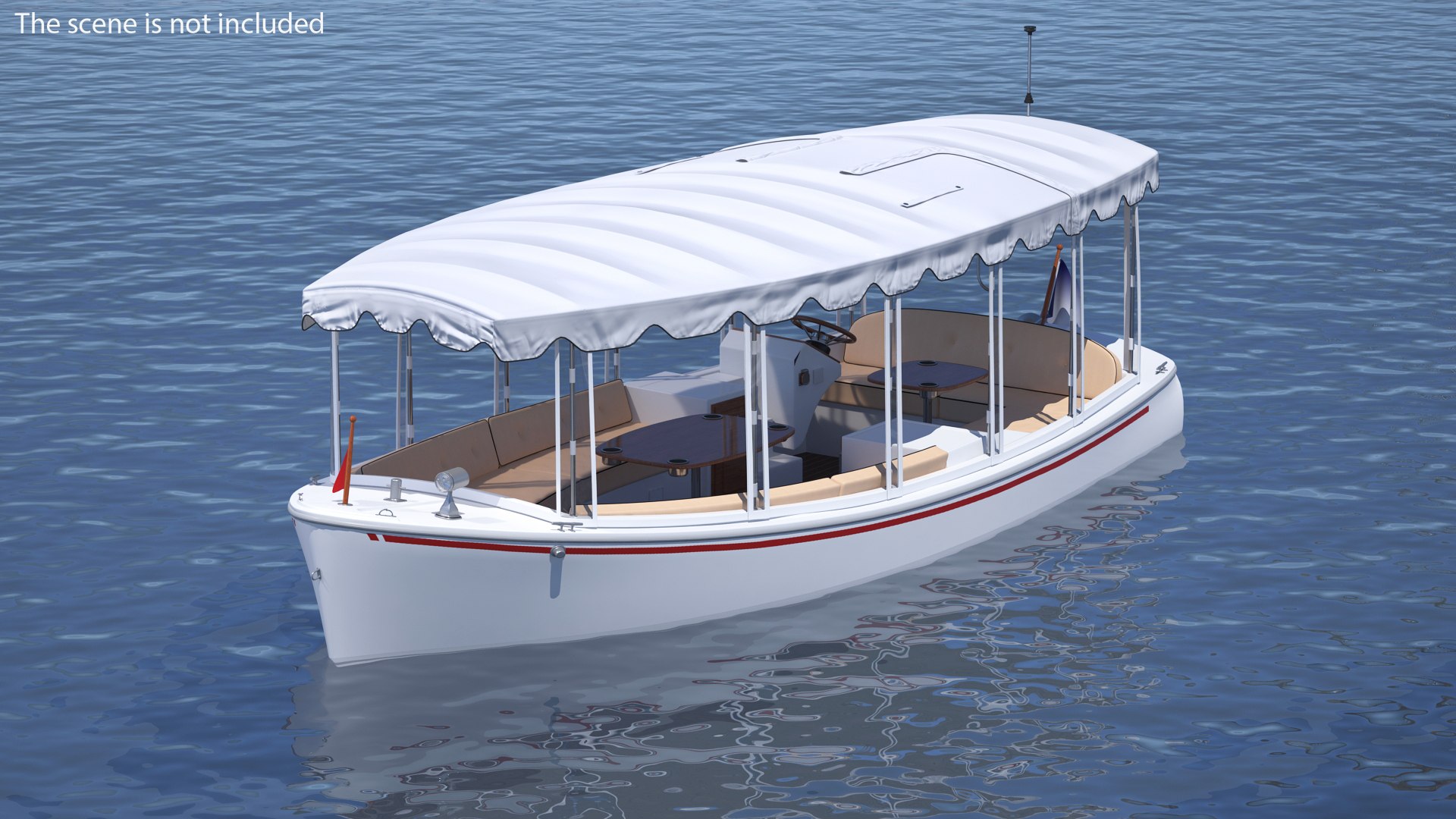 Pleasure Boat with Soft Roof 3D model preview