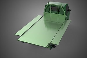3D model MILITARY PICKUP TRUCK CAR VEHICLE ARMY TACTICAL FLAT BED DECK
