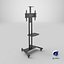 3D Mobile TV Stand with Shelf Black