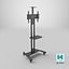3D Mobile TV Stand with Shelf Black