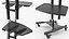 3D Mobile TV Stand with Shelf Black