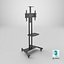 3D Mobile TV Stand with Shelf Black