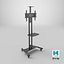 3D Mobile TV Stand with Shelf Black