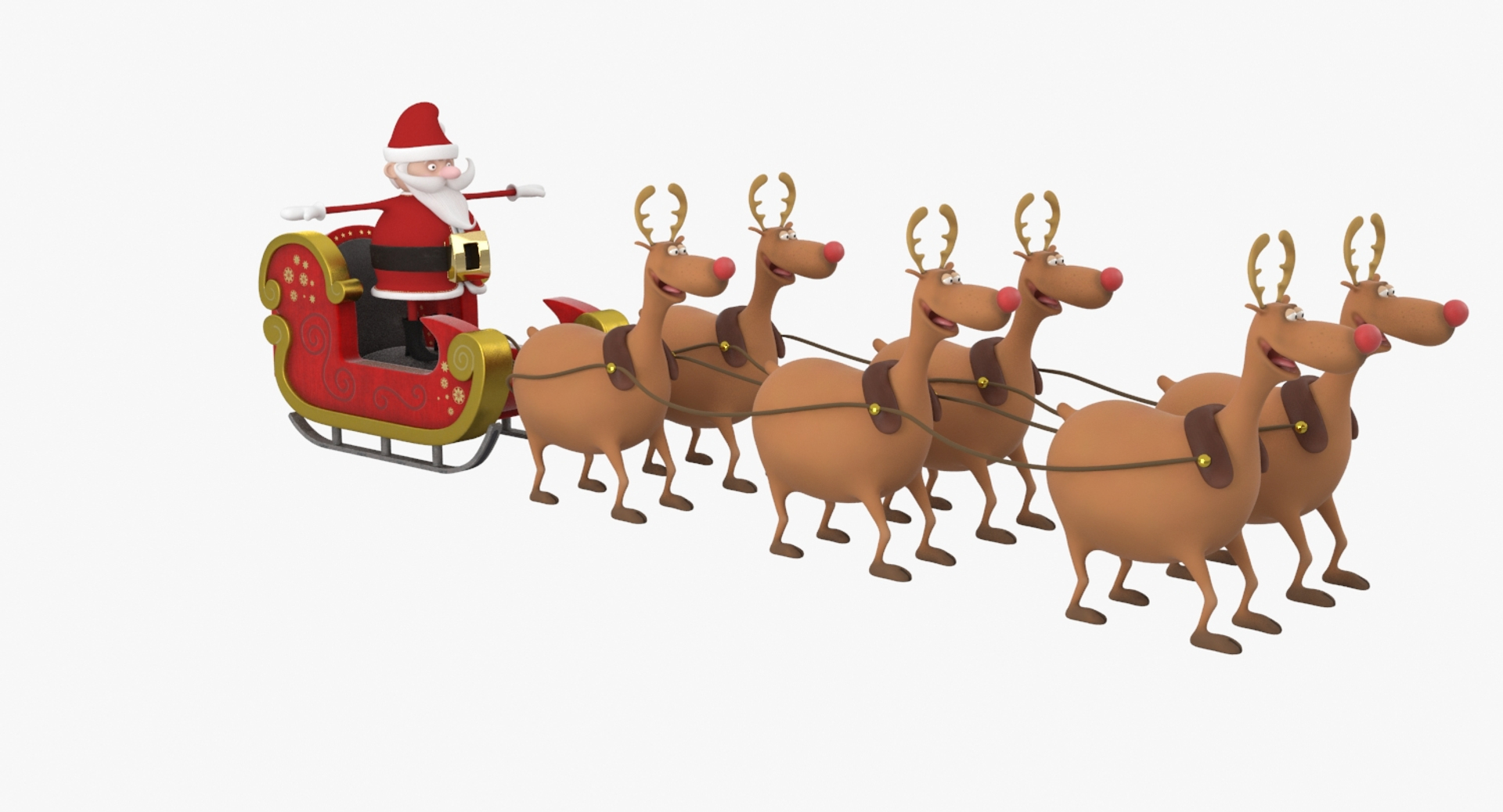 santa sleigh cartoon