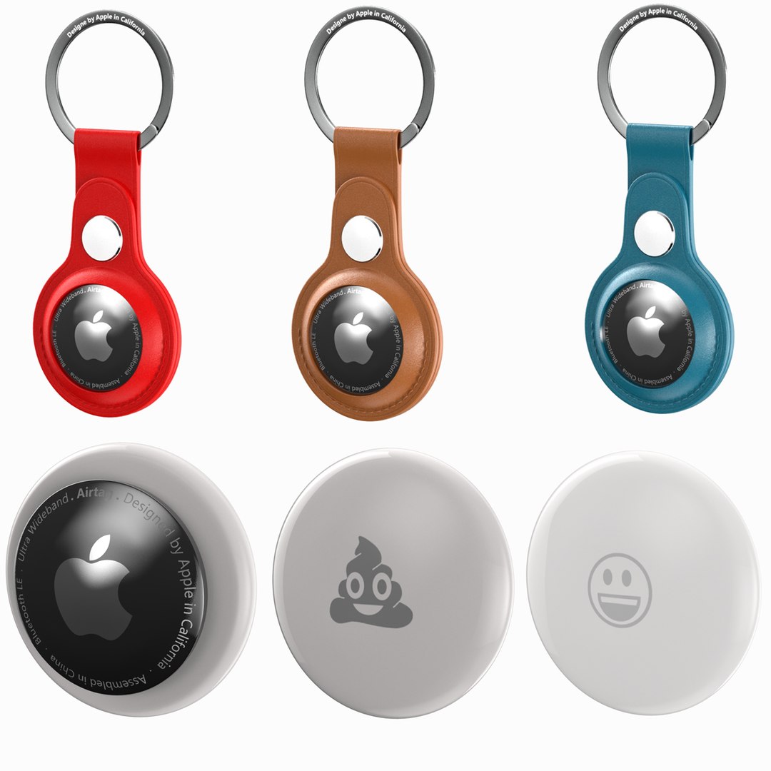 Apple AirTag And Apple AirTag Leather Key Ring Collection 3D Model ...