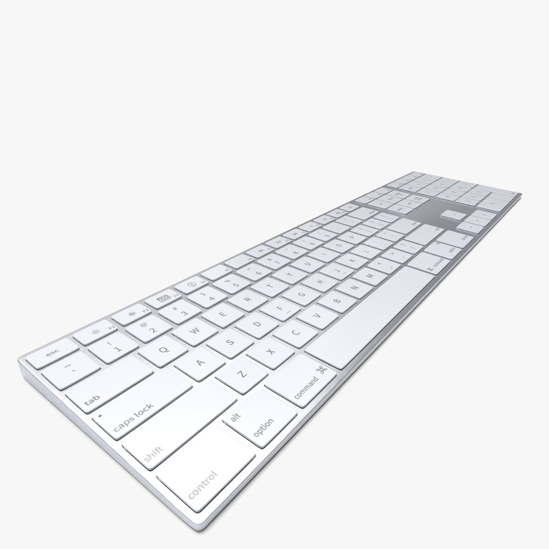 3d Obj Realistic 2015 Wireless Apple Keyboard