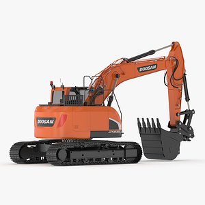 3D Doosan DX235LCR-5 Crawler Excavator