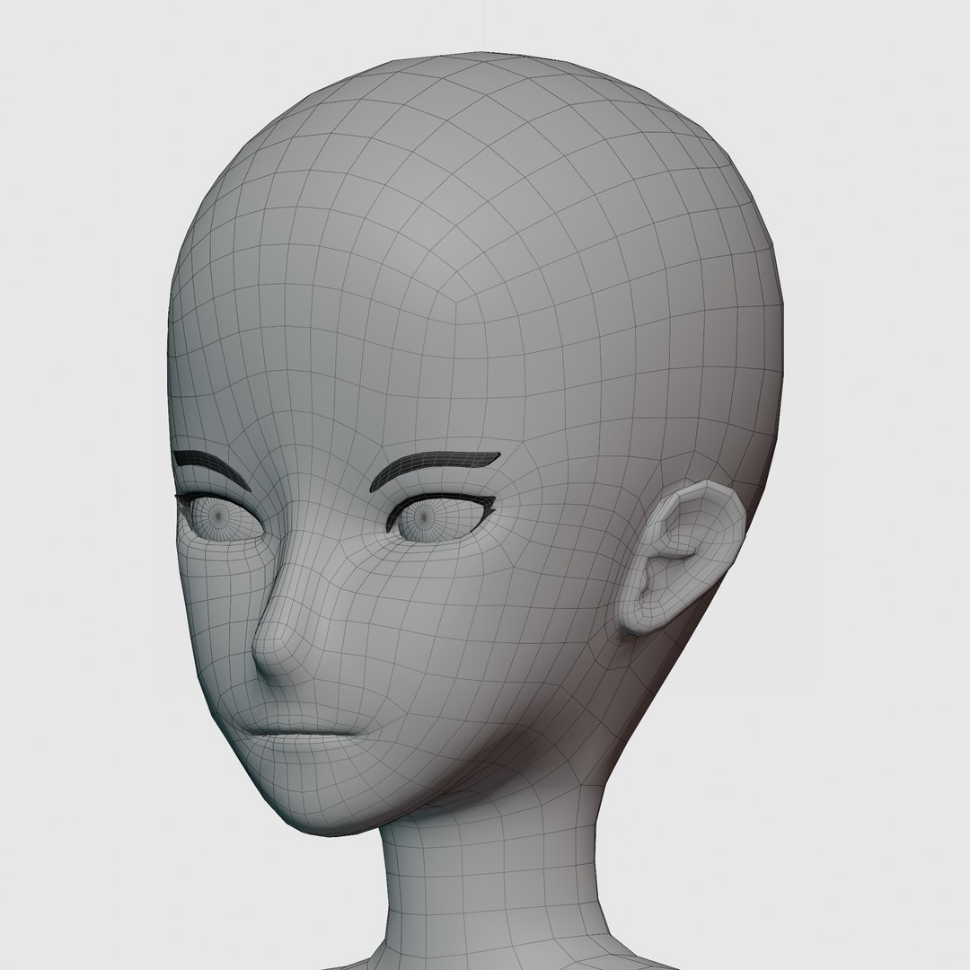 Base Body Anime Female 3D model - TurboSquid 1994882